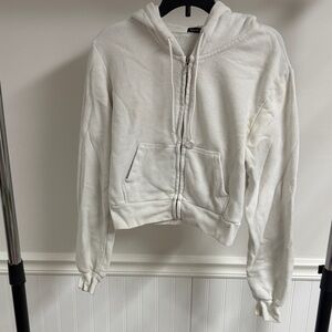 White Zip-Up Hoodie